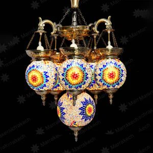 اليدوية قلادة مصباح الفسيفساء التركية