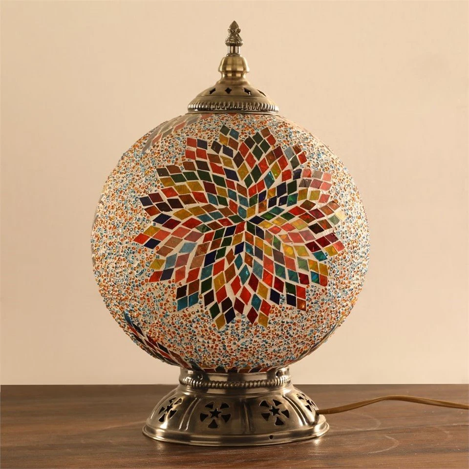 Small Mosaic Globe Turkish Desk Lamp